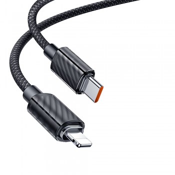 Mcdodo - datový kabel (CA-3660) - Type-C na Lightning, transparentní design, 36W, 1.2m - černý