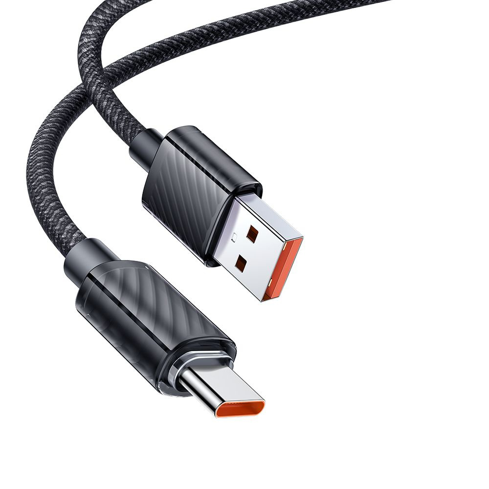 Levně Mcdodo – datový kabel (CA-3650) – Type-C na USB-A, transparentní design, 100W, 1,2m – černý