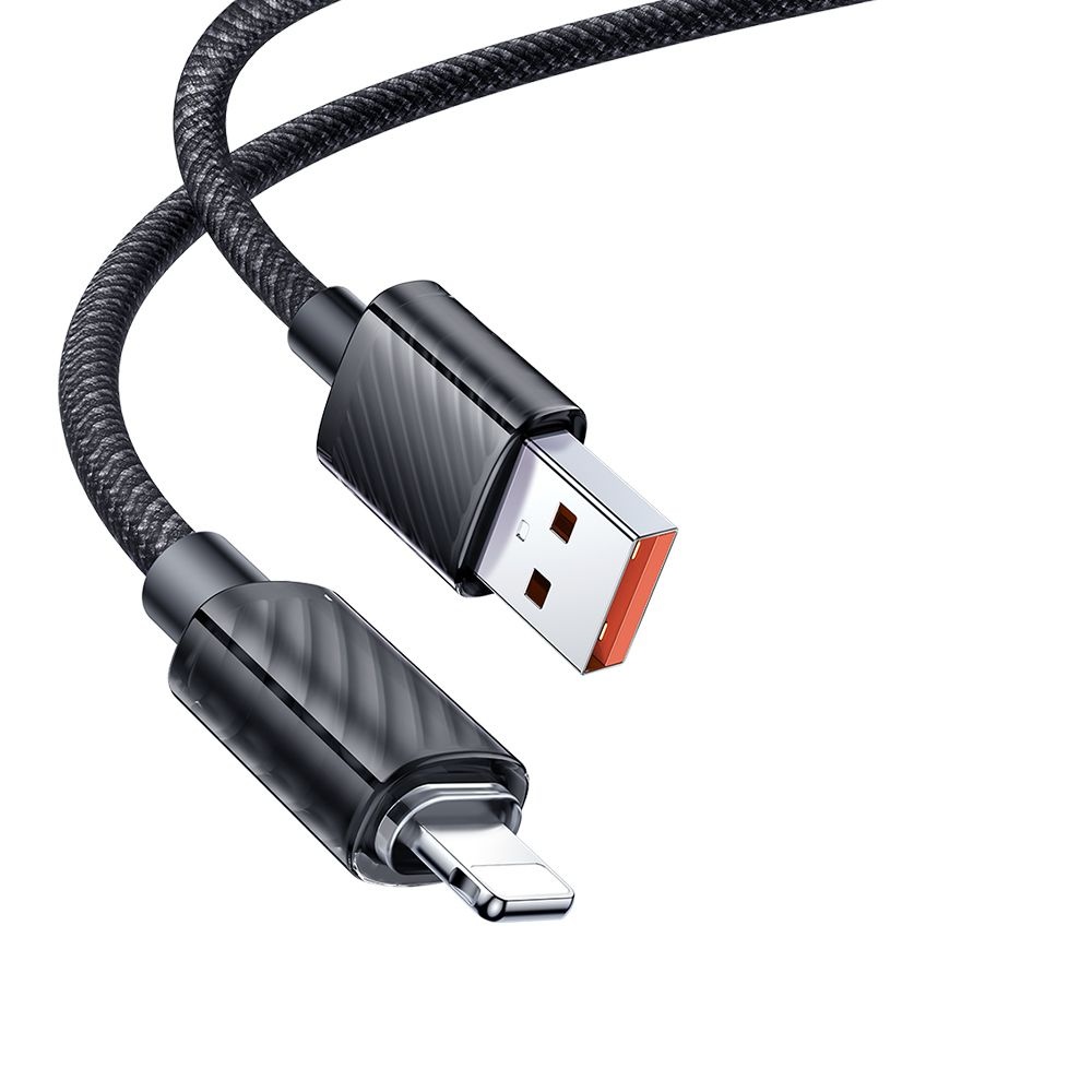 Levně Mcdodo – datový kabel (CA-3640) – USB na Lightning, transparentní design, 3A, 1,2m – černý