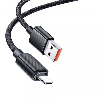 Mcdodo – datový kabel (CA-3640) – USB na Lightning, transparentní design, 3A, 1,2m – černý