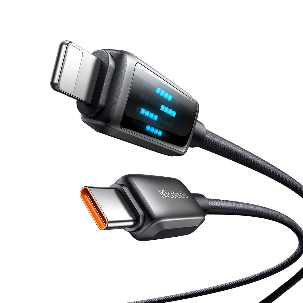 Levně Mcdodo – datový kabel (CA-2630) – USB-C na Lightning, 36W, LED displej, rychlé nabíjení PD, 1,2m – černý