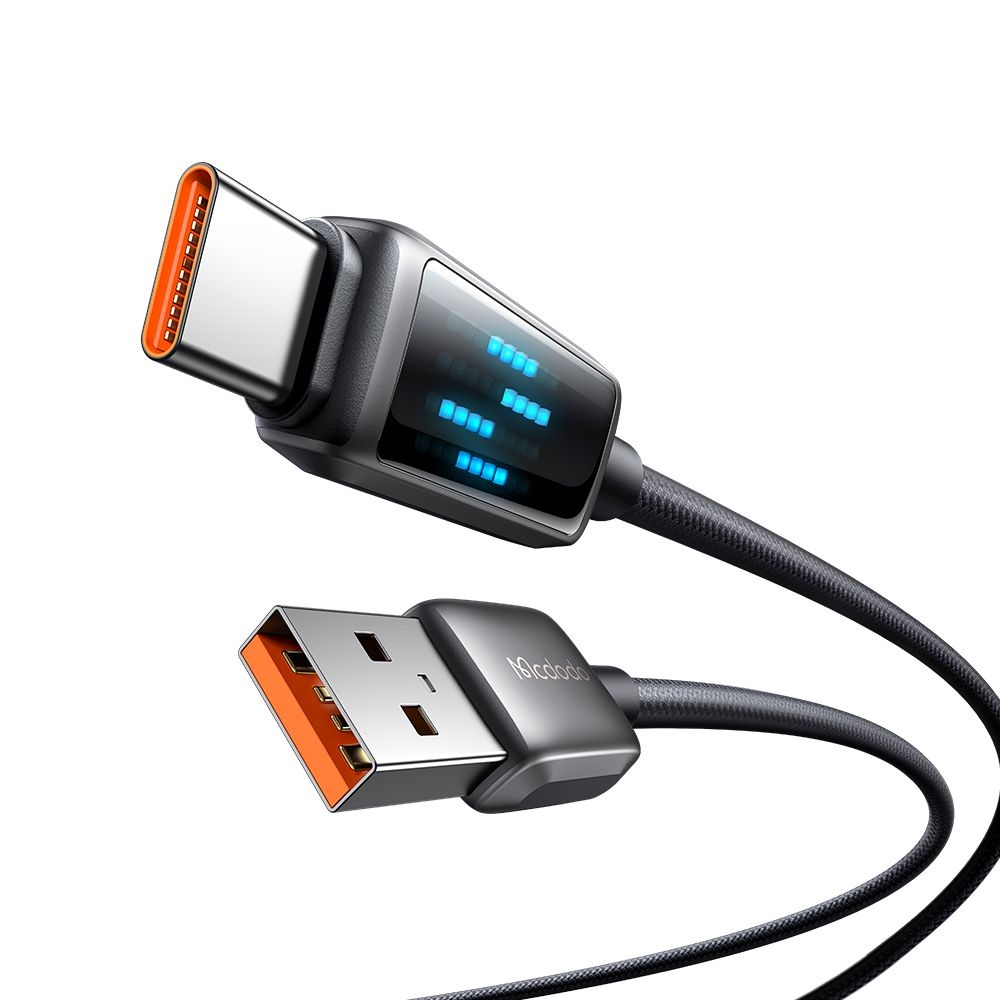 Levně Mcdodo – datový kabel (CA-2350) – USB-C na USB-A, 6A, LED displej, 1,2m – černý