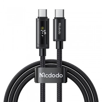 Mcdodo – datový kabel (CA-8000) – USB-C na USB-C, duální LED displej, 100W, rychlé nabíjení, 1,2m – černý