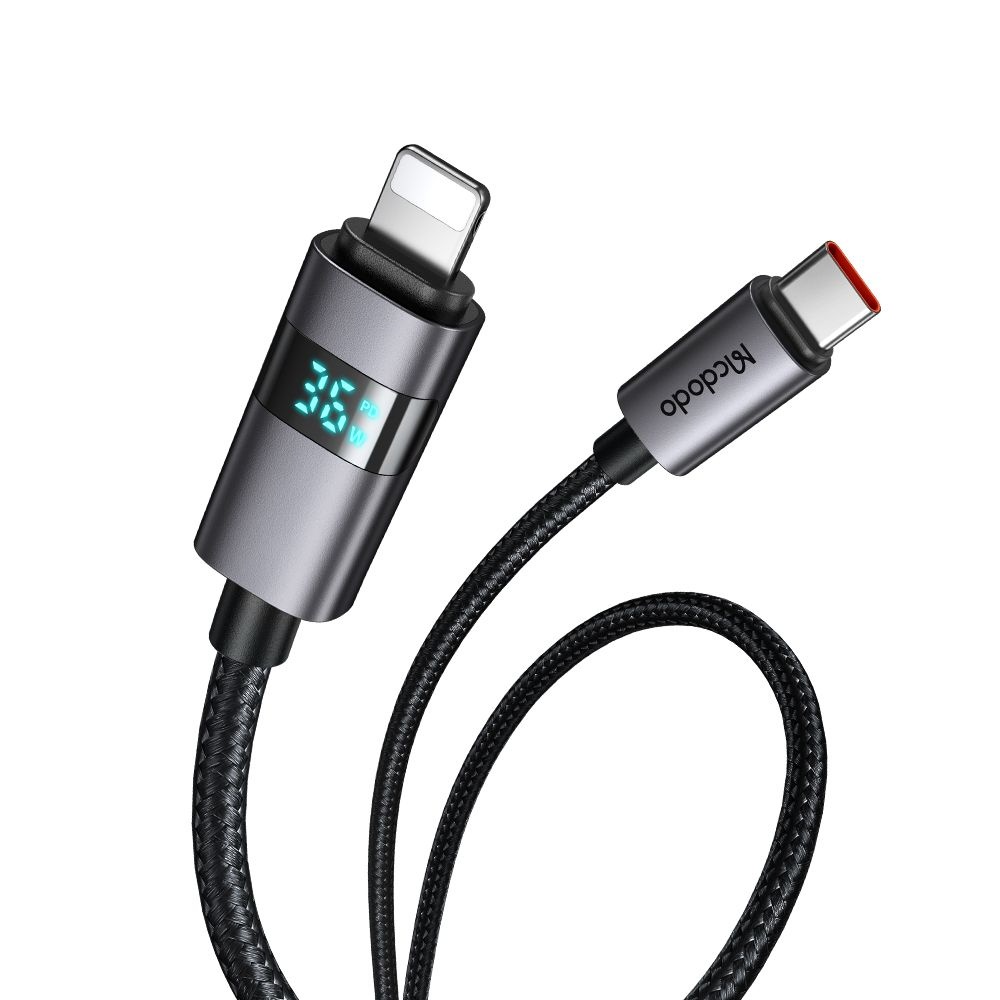 Levně Mcdodo – datový kabel (CA-6570) – USB-C na Lightning, LED displej, 36W, 1,2m – černý