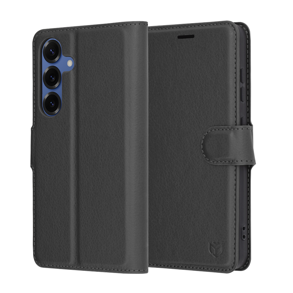 Levně Techsuit – kožené pouzdro – Samsung Galaxy S25 – černé