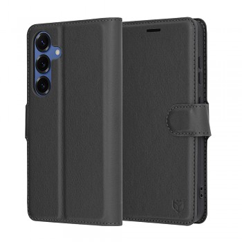 Techsuit – kožené pouzdro – Samsung Galaxy S25 – černé