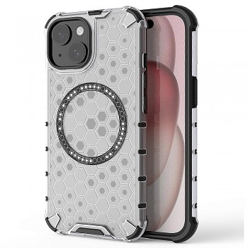 Techsuit – HoneyComb Shield MagSafe – iPhone 15 – bílá