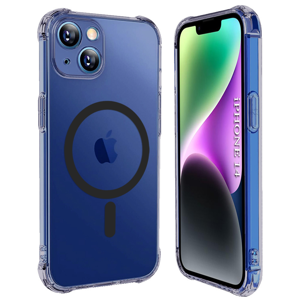 Techsuit - nárazuvzdorný průhledný silikonový MagSafe - iPhone 14 - kouřově černý