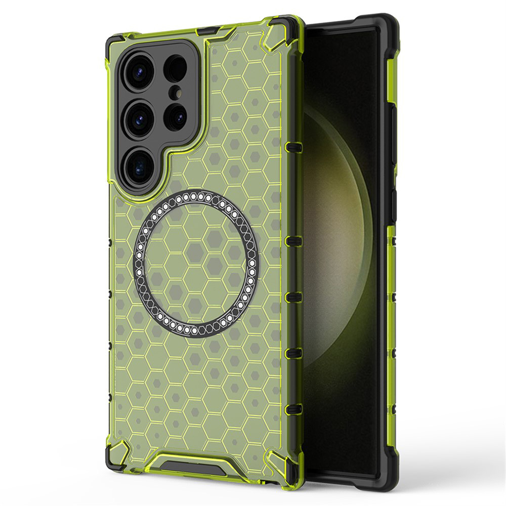Levně Techsuit - HoneyComb Shield MagSafe - Samsung Galaxy S25 Ultra - limetkově zelená