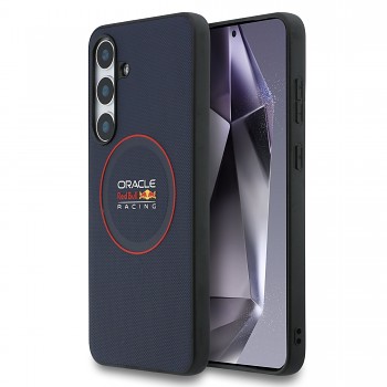 Zadní kryt Red Bull PU Leather Red Ring MagSafe pro Samsung Galaxy S25 FE Navy