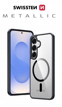 Zadní kryt Swissten Clear Jelly Magstick Metallic pro Samsung Galaxy S26 černý