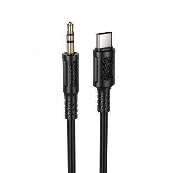 Borofone kabel AUX BL25B Nice – USB-C na jack 3,5mm – 1 metr černý