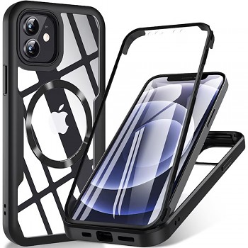 Techsuit - ColorVerse 360 MagSafe Series + ochrana obrazovky - iPhone 12 - černá