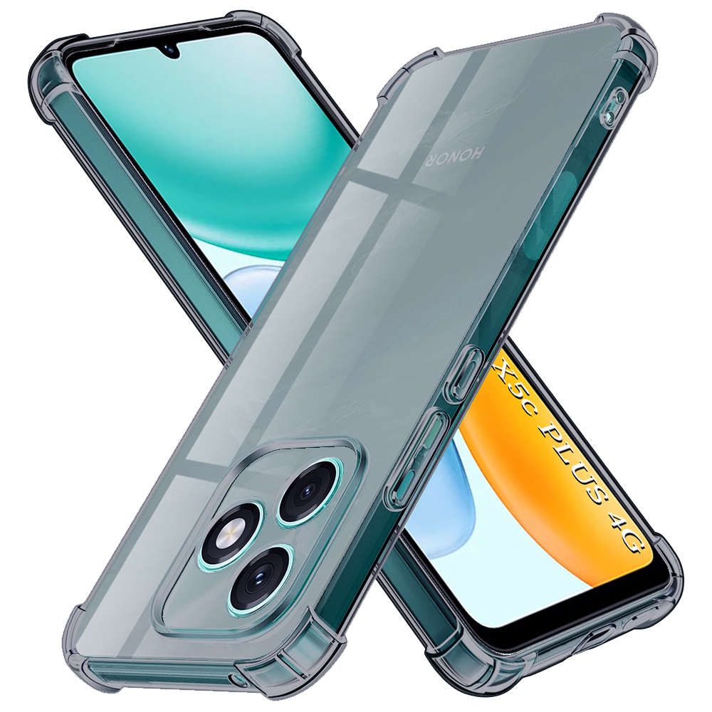 Levně Techsuit - nárazuvzdorný průhledný silikon - Honor X5c Plus - kouřově černá