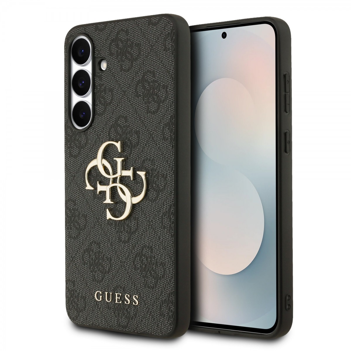 Levně Zadní kryt Guess PU 4G Metal Logo pro Samsung Galaxy S25 FE Grey