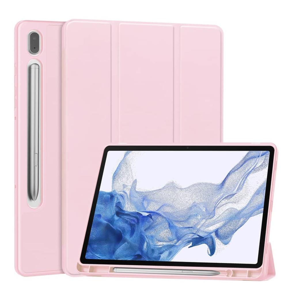 Techsuit – Flex Trifold (s držákem na tužku) – Xiaomi Redmi Pad 2 Pro – růžová
