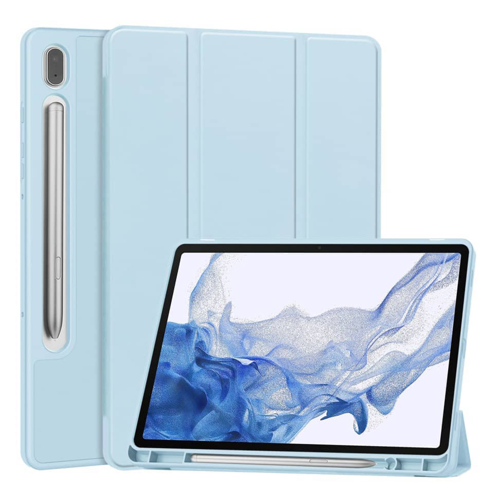 Levně Techsuit – Flex Trifold (s držákem na tužku) – Xiaomi Redmi Pad 2 Pro – nebesky modrá