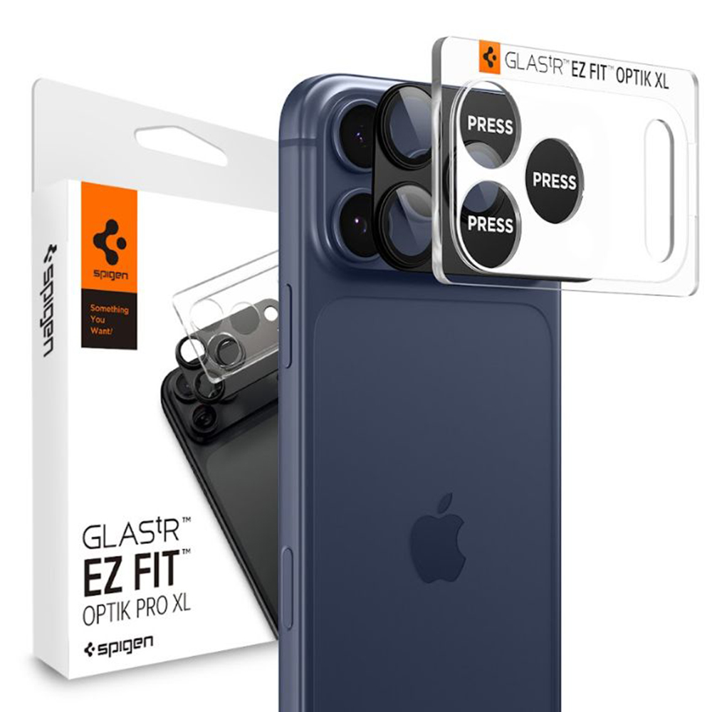 Levně Spigen - Optik.tR EZ Fit Pro XL sklo fotoaparátu - iPhone 17 Pro Max - černé