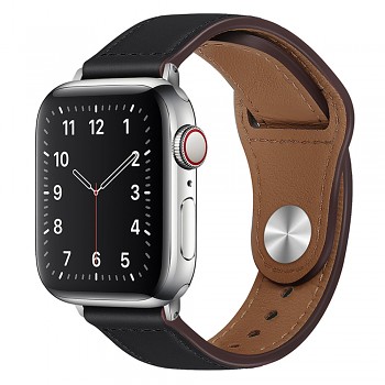 Techsuit - řemínek k hodinkám (W033) pro muže - Apple Watch 1/2/3/4/5/6/7/8/9/10/11/SE/SE 2/SE 3 (38/40/41/42mm) - černý
