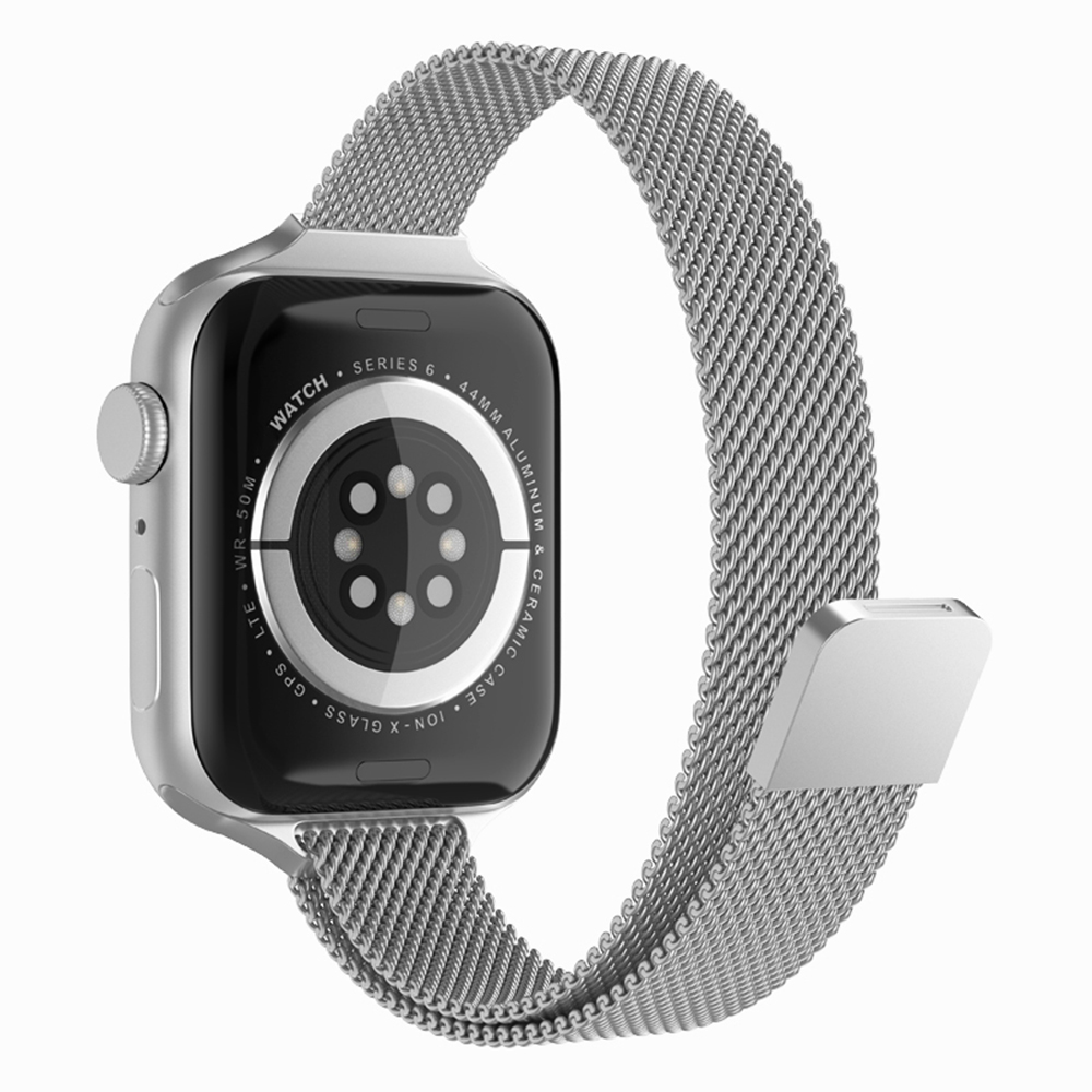 Levně Techsuit - řemínek k hodinkám (W034) - Apple Watch 1/2/3/4/5/6/7/8/9/10/11/SE/SE 2/SE 3/Ultra/Ultra 2/Ultra 3 (42/44/45/46/49mm) - stříbrný