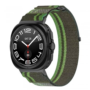 Techsuit - řemínek k hodinkám (W054) - Samsung Galaxy Watch Ultra 47mm / Watch Ultra 2 - tmavě zelená / šedá