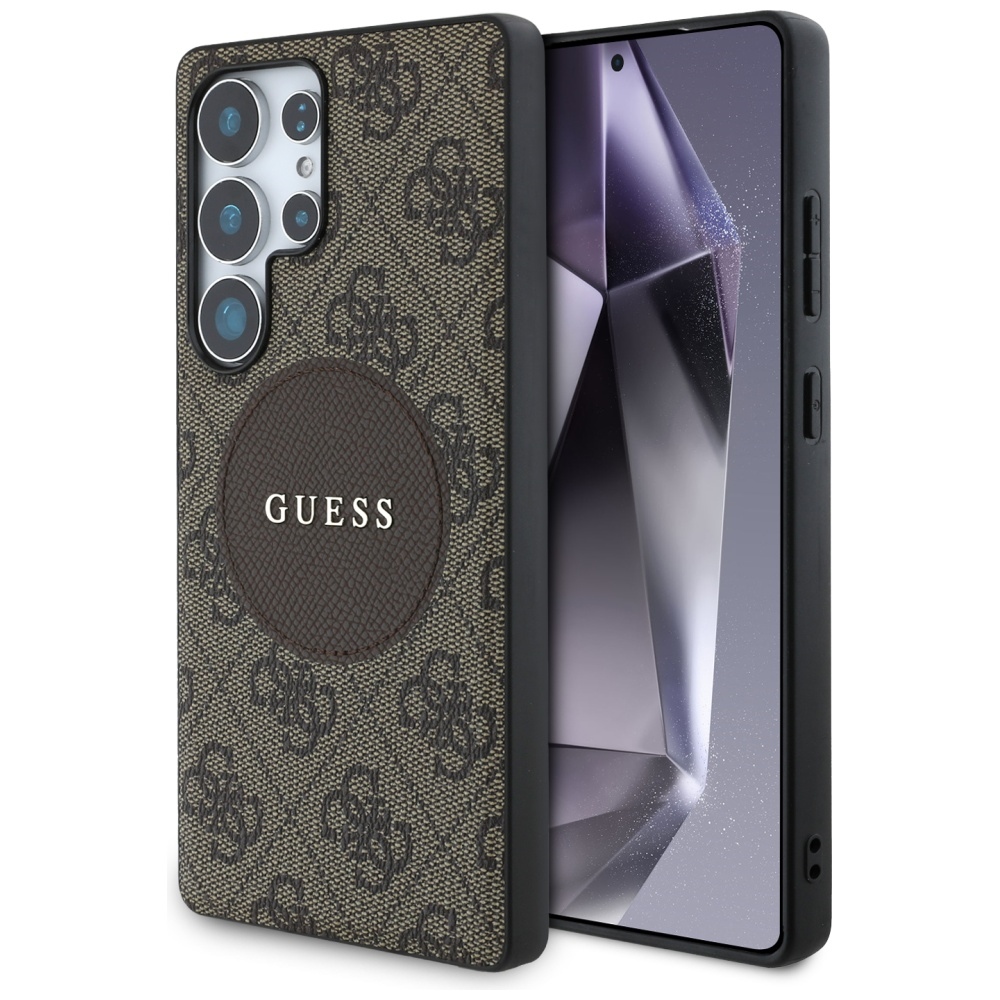 Levně Guess – 4G Circle Classic Logo MagSafe (GUHMS25LP4PGRSGW) – Samsung Galaxy S25 Ultra – hnědá