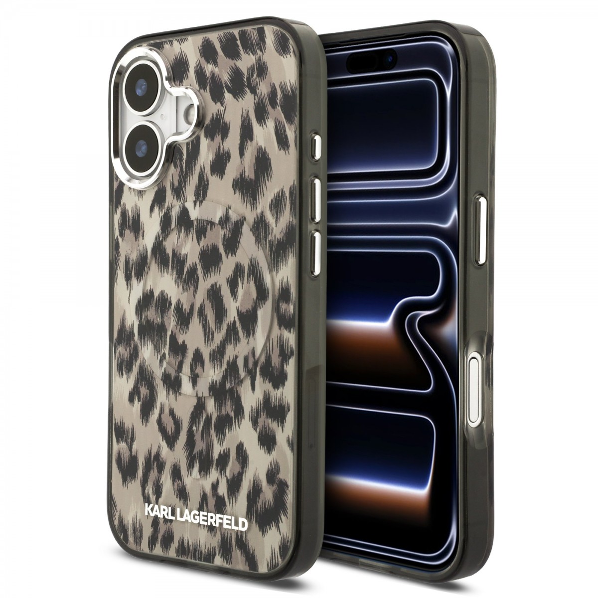 Levně Zadní kryt Karl Lagerfeld IML Leopard MagSafe pro iPhone 17 Brown
