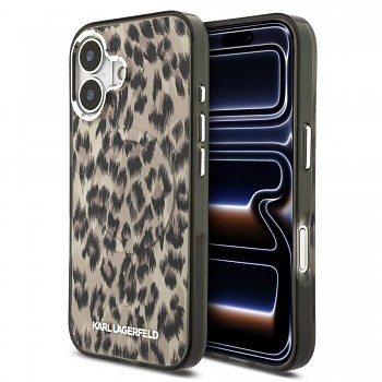 Zadní kryt Karl Lagerfeld IML Leopard MagSafe pro iPhone 17 Brown