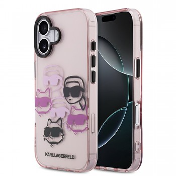 Zadní kryt Karl Lagerfeld IML Multi K&CH Heads pro iPhone 17 Pink