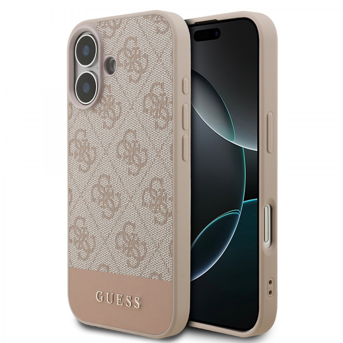 Levně Zadní kryt Guess PU 4G Stripe pro iPhone 17 Pink