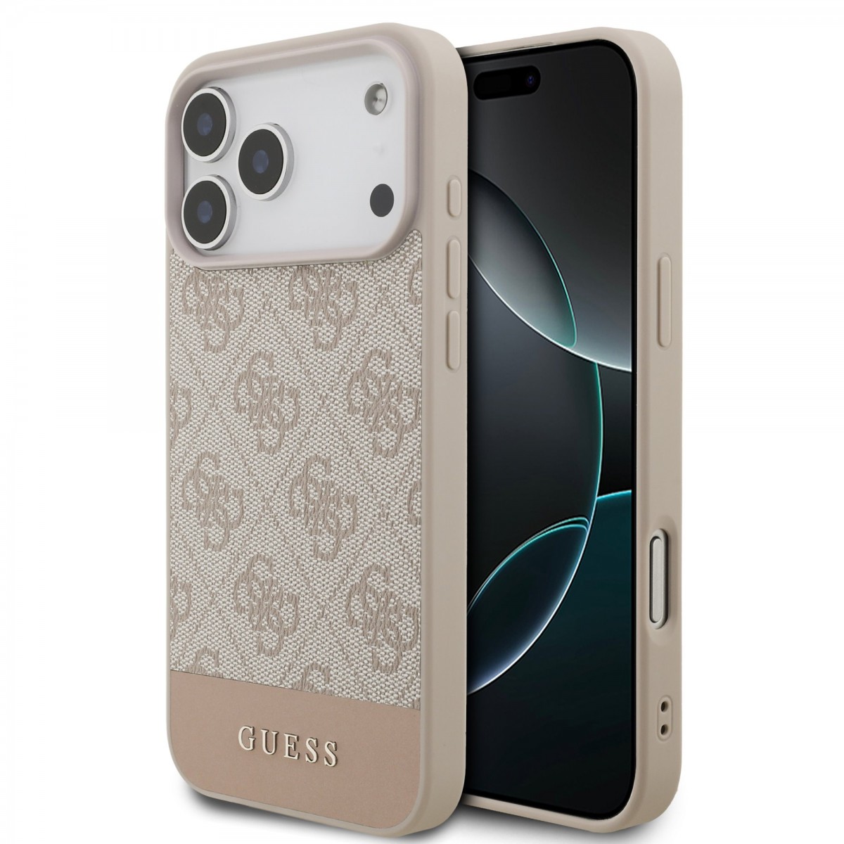 Levně Zadní kryt Guess PU 4G Stripe pro iPhone 17 Pro Max Pink