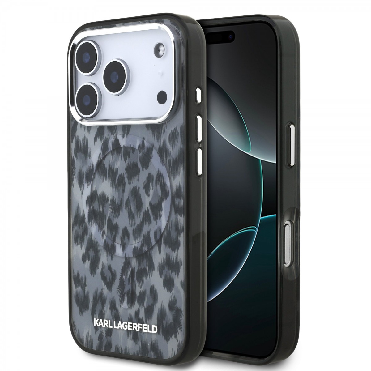 Levně Zadní kryt Karl Lagerfeld IML Leopard MagSafe pro iPhone 17 Pro Grey