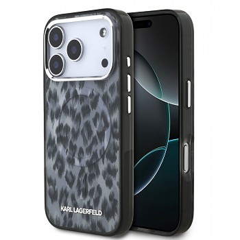 Zadní kryt Karl Lagerfeld IML Leopard MagSafe pro iPhone 17 Pro Grey
