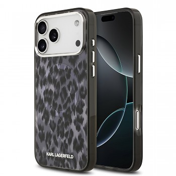Zadní kryt Karl Lagerfeld IML Leopard MagSafe pro iPhone 17 Pro Max Grey