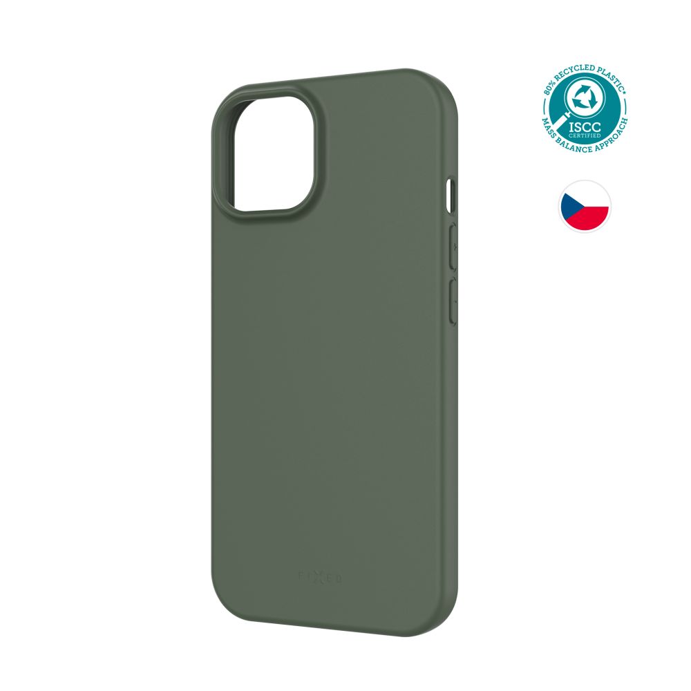 TPU gelový kryt FIXED ReStory pro Apple iPhone 15, zelený