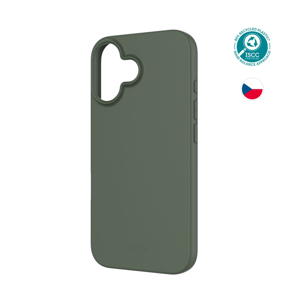 TPU gelový kryt FIXED ReStory pro Apple iPhone 16, zelený
