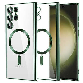 Techsuit - luxusní křišťálový MagSafe - Samsung Galaxy S23 Ultra - tmavě zelená