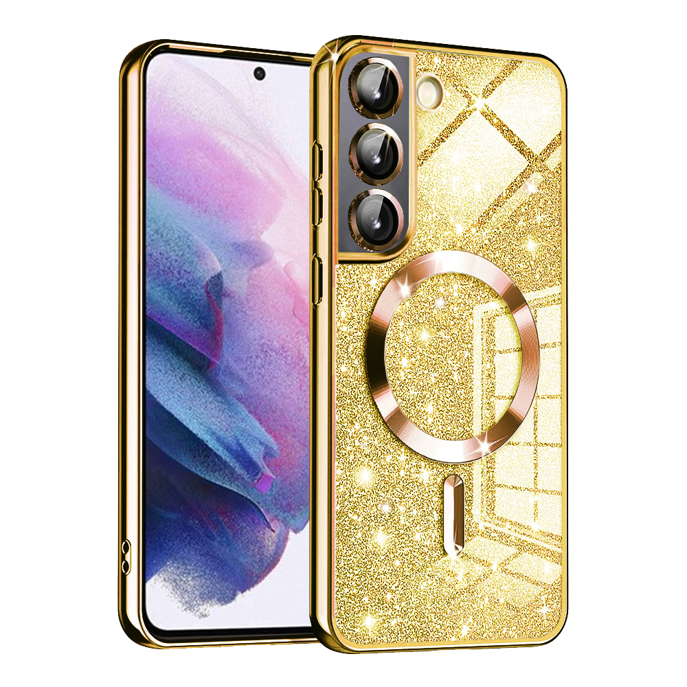 Levně Techsuit - luxusní třpytivý MagSafe - Samsung Galaxy S22 5G - zlatý