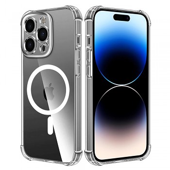 Techsuit – nárazuvzdorný průhledný silikonový MagSafe – iPhone 14 Pro – průhledný