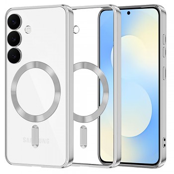 Techsuit – luxusní křišťálový MagSafe – Samsung Galaxy S25 FE – stříbrný