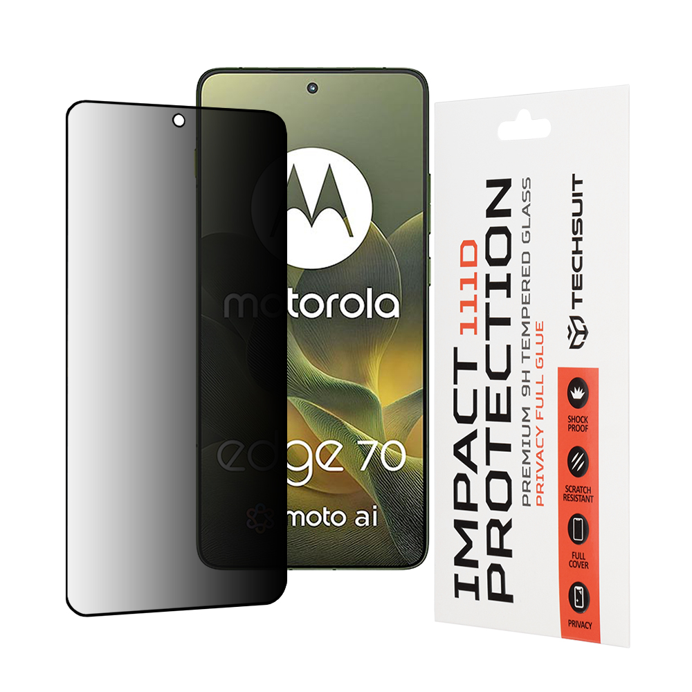 Levně Techsuit - 111D Privacy Full Glue - Motorola Edge 70 - černá