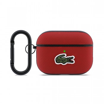 Pouzdro Lacoste Petit Pique Croc Logo Patch pro AirPods Pro 3 Red