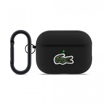 Pouzdro Lacoste Petit Pique Croc Logo Patch pro AirPods Pro 3 Black