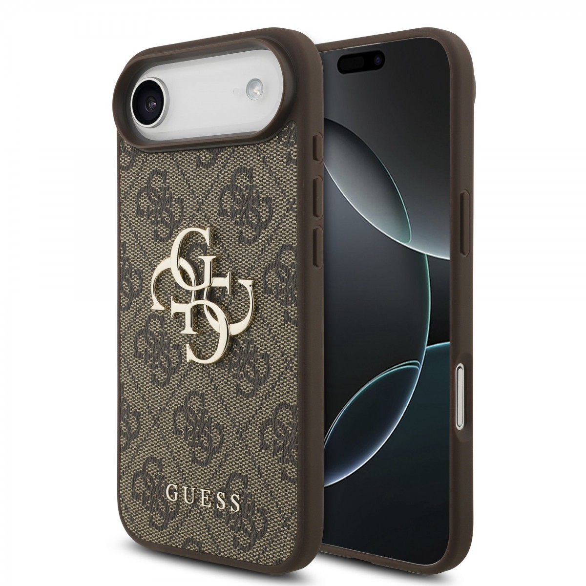 Levně Zadní kryt Guess PU 4G Metal Logo pro iPhone Air Brown