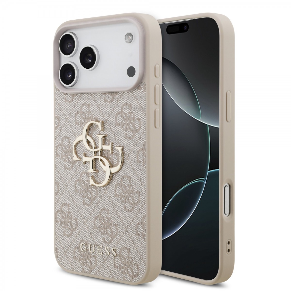Levně Zadní kryt Guess PU 4G Metal Logo pro iPhone 17 Pro Max Pink