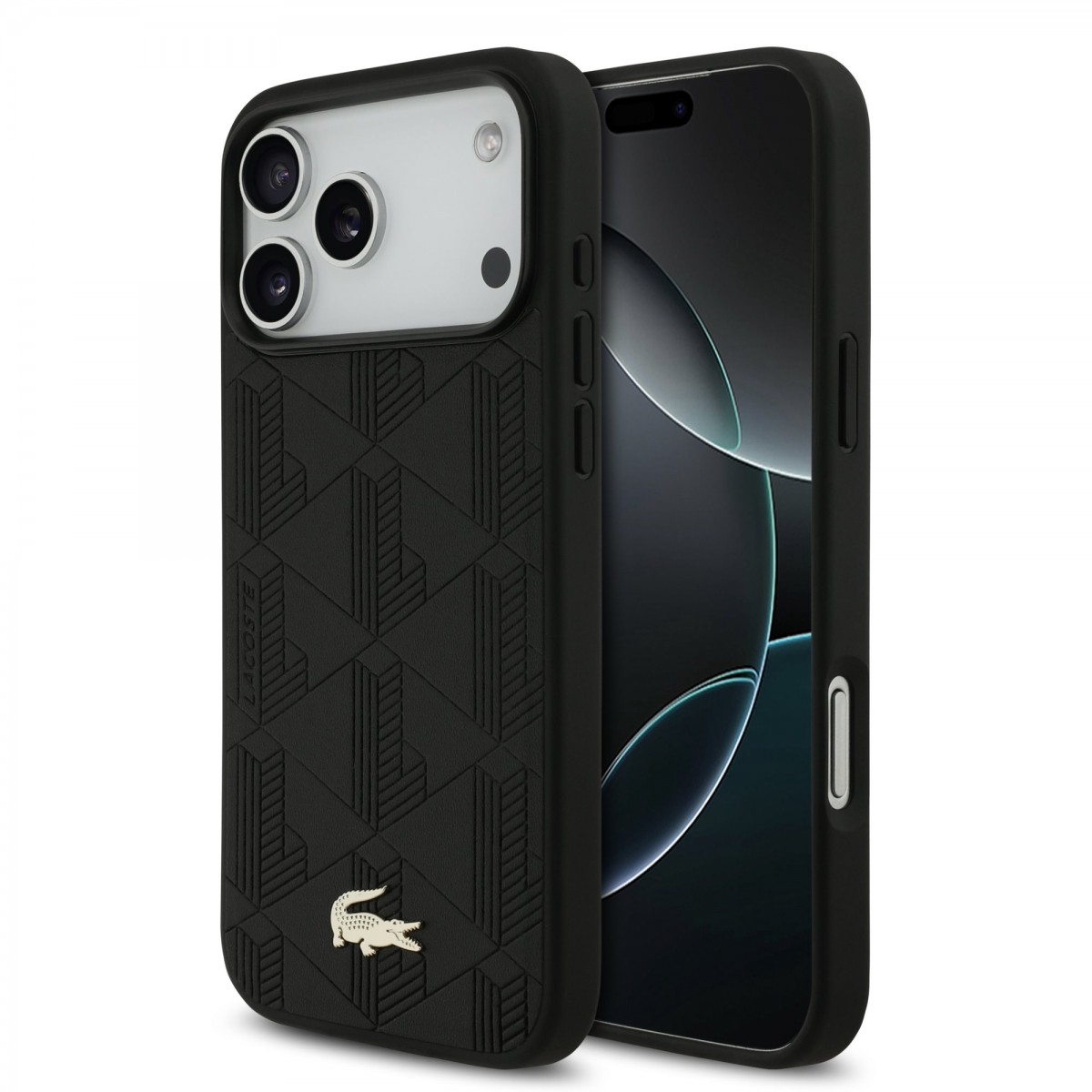 Levně Zadní kryt Lacoste PU Nomogramme Gold Logo MagSafe pro iPhone 17 Pro Max Black