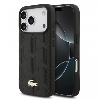 Zadní kryt Lacoste PU Nomogramme Gold Logo MagSafe pro iPhone 17 Pro Black