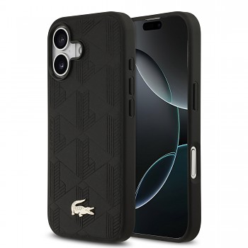 Zadní kryt Lacoste PU Nomogramme Gold Logo MagSafe pro iPhone 17 Black
