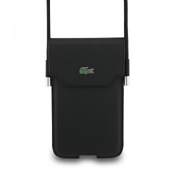 Kabelka na telefon Lacoste PVC Iconic Petit Pique Metal Logo XL Black
