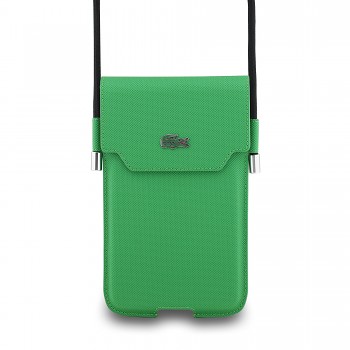 Kabelka na telefon Lacoste PVC Iconic Petit Pique Metal Logo XL Green